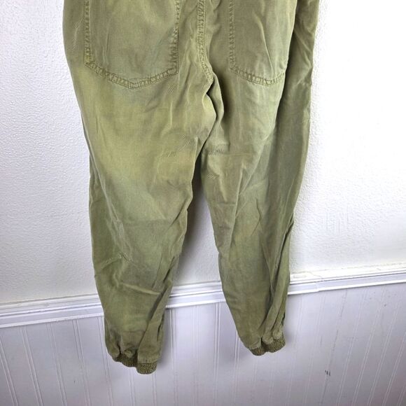 Zara Olive Green Chambray Linen Lyocell  Jogger Pants Size Small/SM - Picture 8 of 10